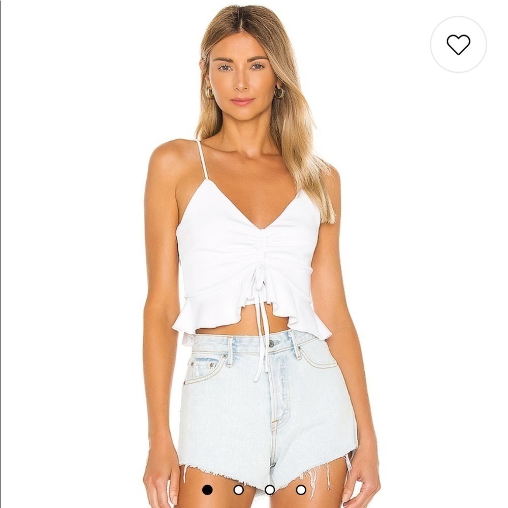 NWT Revolve Lovers + Friends Sherrie Ruched Crop Top | White Cami Tank | XS